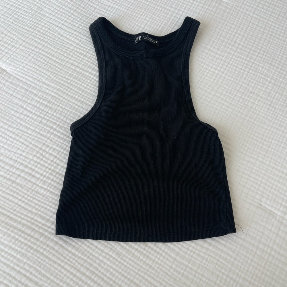 Zara black high neck tank